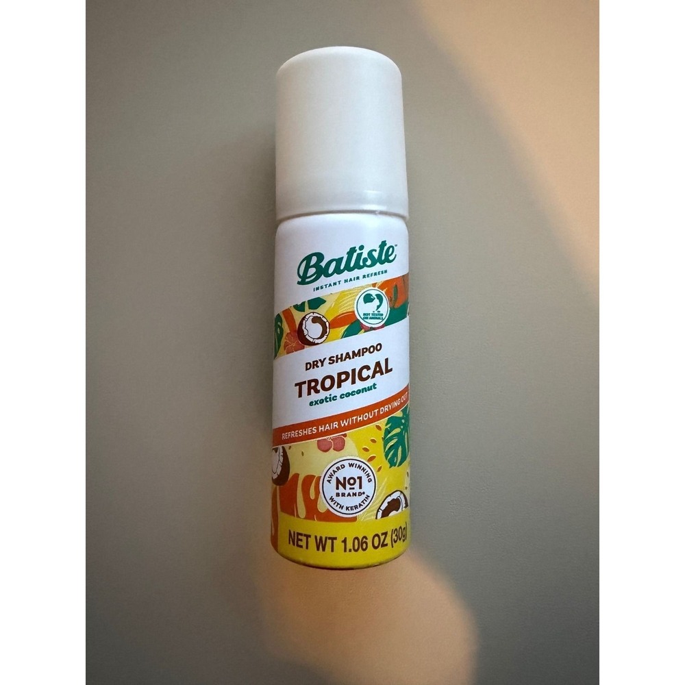 Batiste Tropical Dry Shampoo Exotic Coconut Travel Size 1.06oz Keratin Refresh